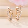 Trendy Crystal White Zircon Skeleton Hoop Earrings For Women Vintage Gold Color Wedding