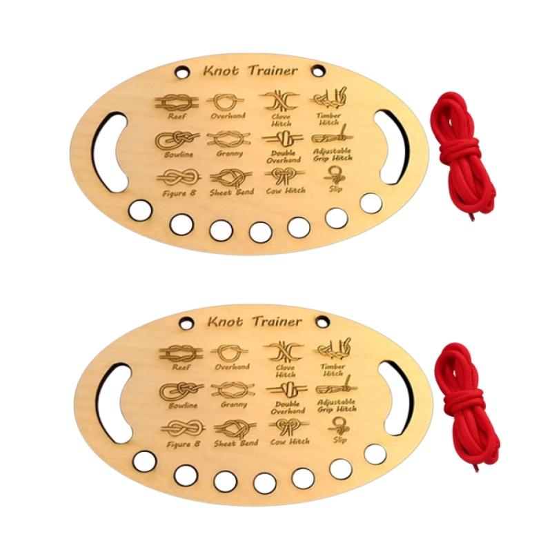 Knotenlern-Trainingsbrett Anfängerfreundliches Knotenbinde-Set Mit 12 Beliebten Knoten Und 1 Paracord-Stück Tragbar Für Outdoor-Camping