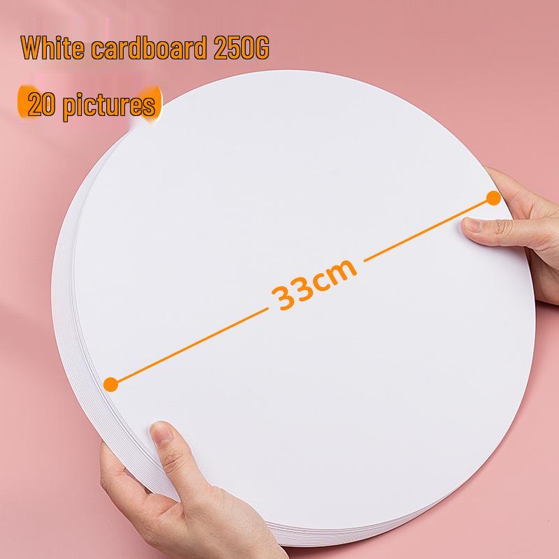 Hârtie Artizanală Rotundă Kraft Yuanhao pentru Pictură - Alb & Negru, 25/29cm