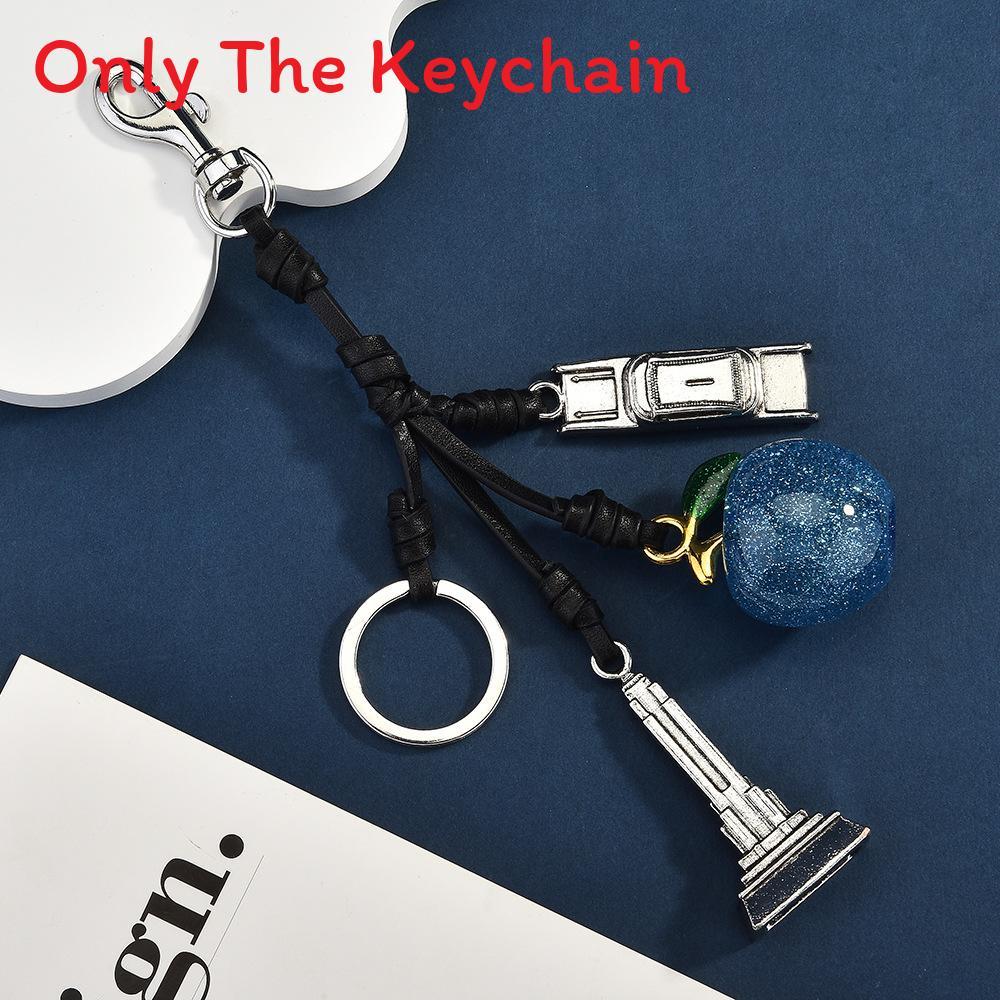Apple Tower Keychain For Women Car Bag Accessory With Electroplated Metal Finish