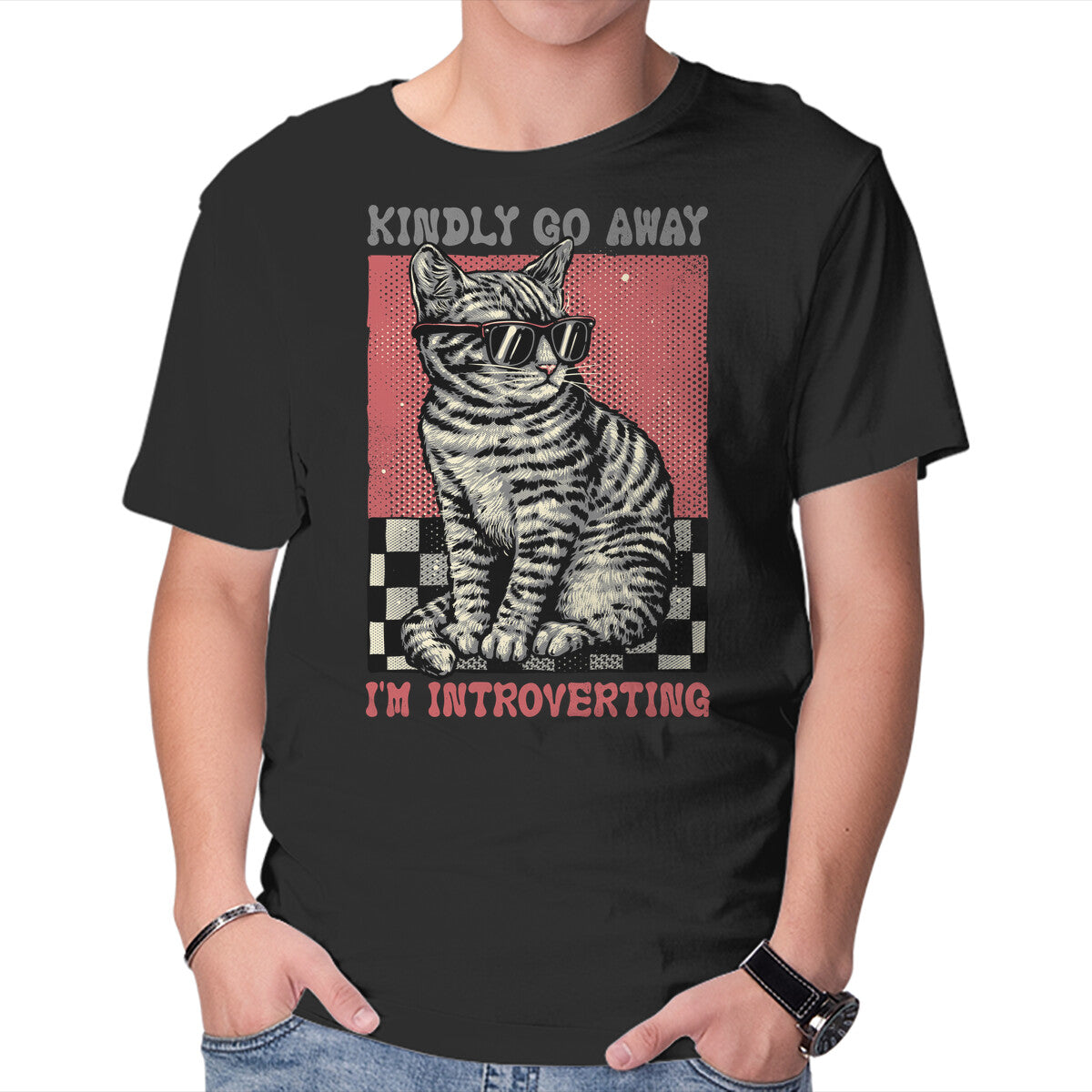 Unisex Crew Neck T-Shirt Introvert Mode Graphic Short Sleeve Casual Tee XXXXL