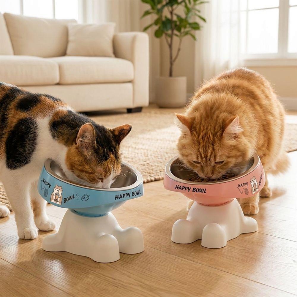 Non-Slip Base Stainless Steel Cat Bowl Detachable Cat Food Water Bowl Home Pet Care