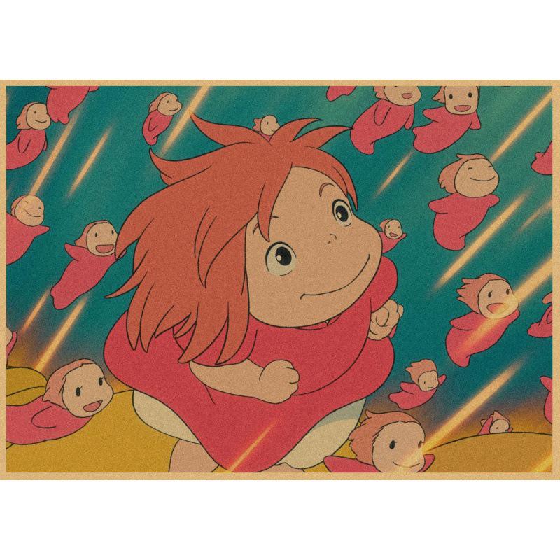 Large Goldfish Princess Anime Retro Poster - Decorative Kraft Paper Wall Art