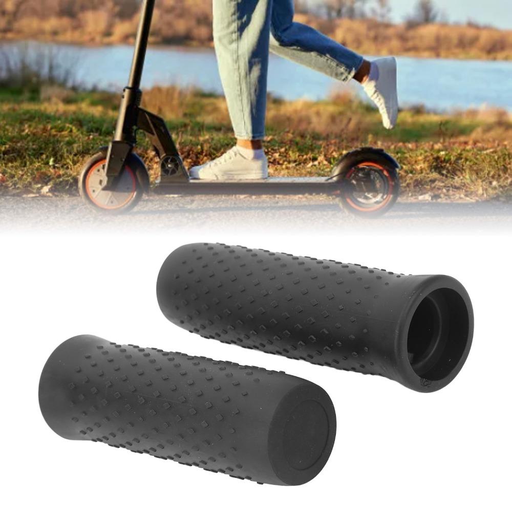 1 Pair Silicone Electric Scooter Handlebar Grips Anti Slip Black Electric Scooter Handle Grips for Ninebot MAX G30