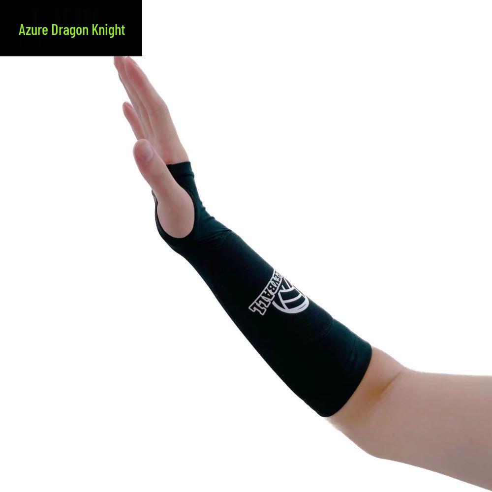 Unisex Summer Volleyball & Basketball Arm Sleeves with Breathable Anti-Collision Padding and Finger Sleeve Extension