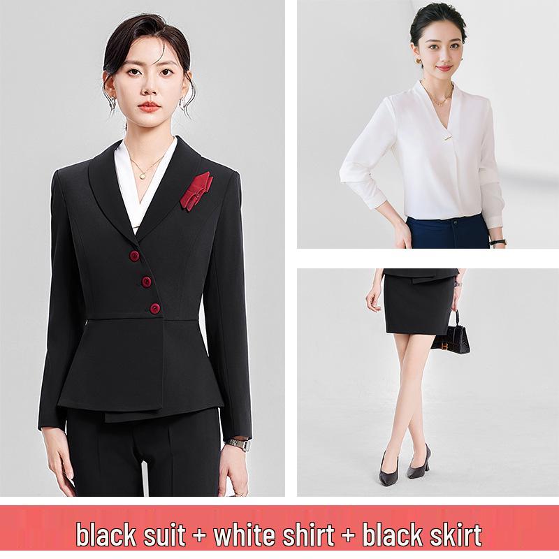 Women's High-End Suit Set for Beautician or Hotel Reception – Elegant Autumn/Spring Workwear