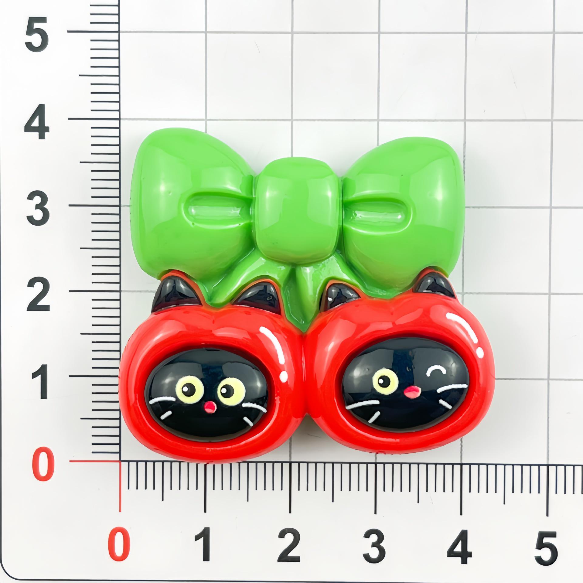 Cute Cartoon Apple & Black Cat Resin Accessories: DIY Hair Clips, Phone Cases, Refrigerator Magnets, Hair Ties, Ornaments