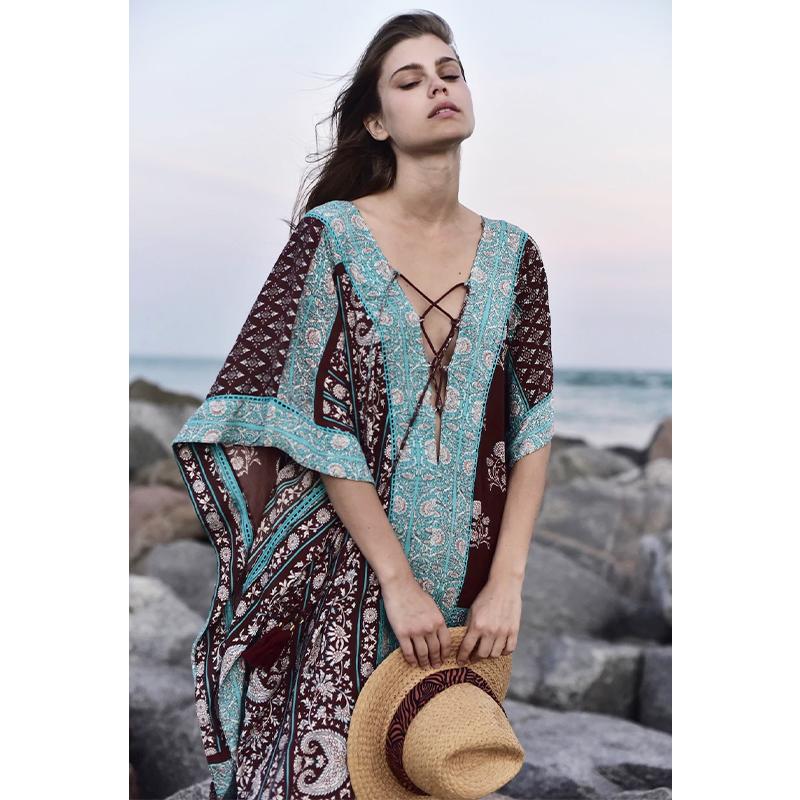 Kaftan Boho Print Maxi Dress 