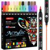 Dual Color Acrylic Paint Markers 24/48/72 Colors Dual Tip Markers Dual-ended Markers  Ceramic Craft