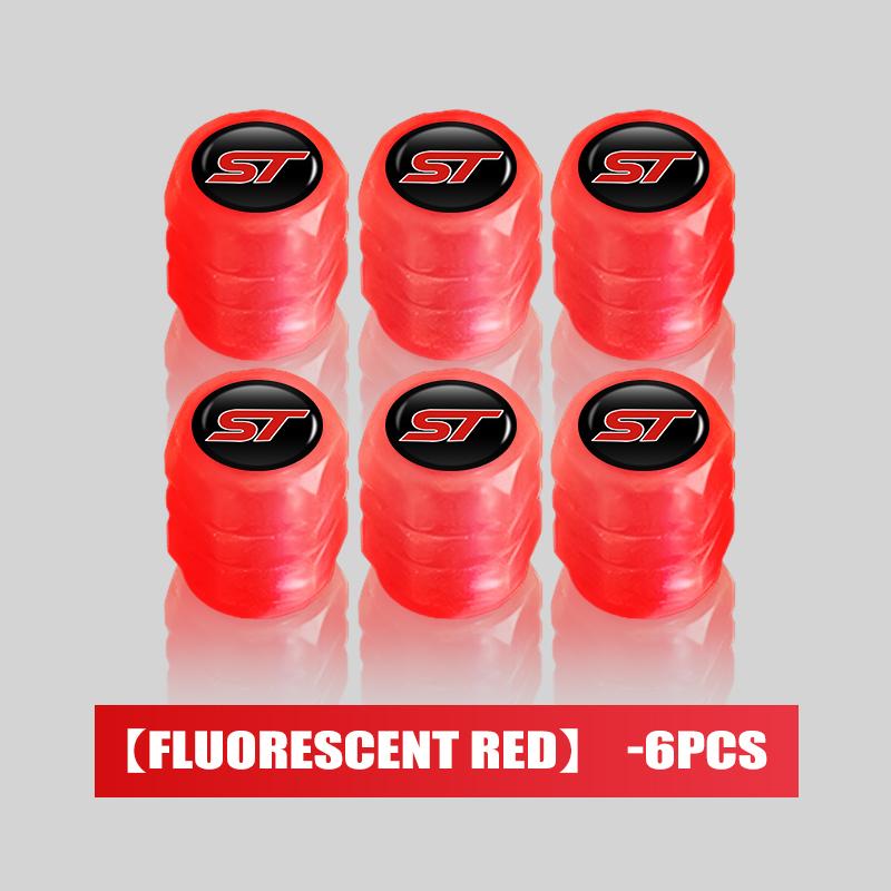 4/6/10pcs Car Tire Fluorescent Dustproof Wheel Valve Stem Caps For Ford Falcon Fusion Escape Ecosport Fusion Explorer Expedition