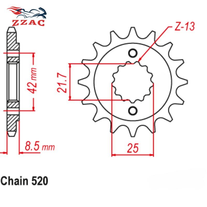 Motorcycle Front Sprocket 520-15T For Kawasaki BJ Estrella 250 GPZ400 GPX400 ZR400 ZXR400 ZX-4 Parts Accessories