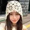 Breathable Hollow Pullover Hat Cotton Brimless Tassel Cap Versatile Crochet Knitted Hats Outdoor