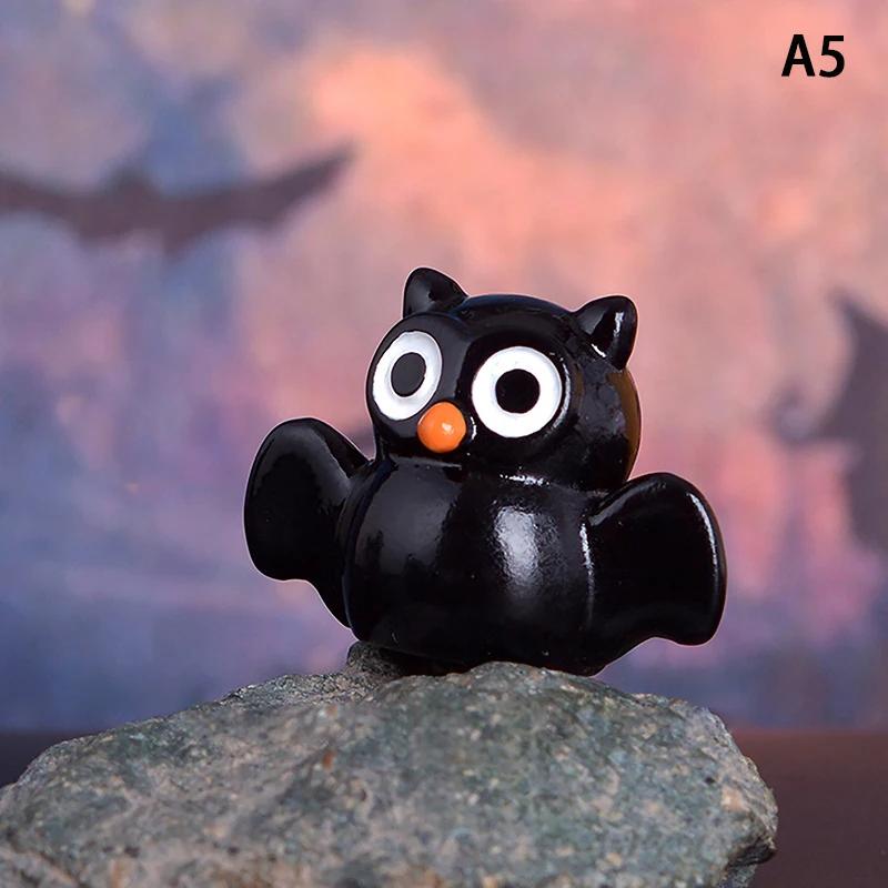 Figurine în miniatură cu micropeisaj de Halloween, artizanat din rășină, mini ornamente de grădină cu zâne, dovleac drăguț, fantomă, vampir, decorare