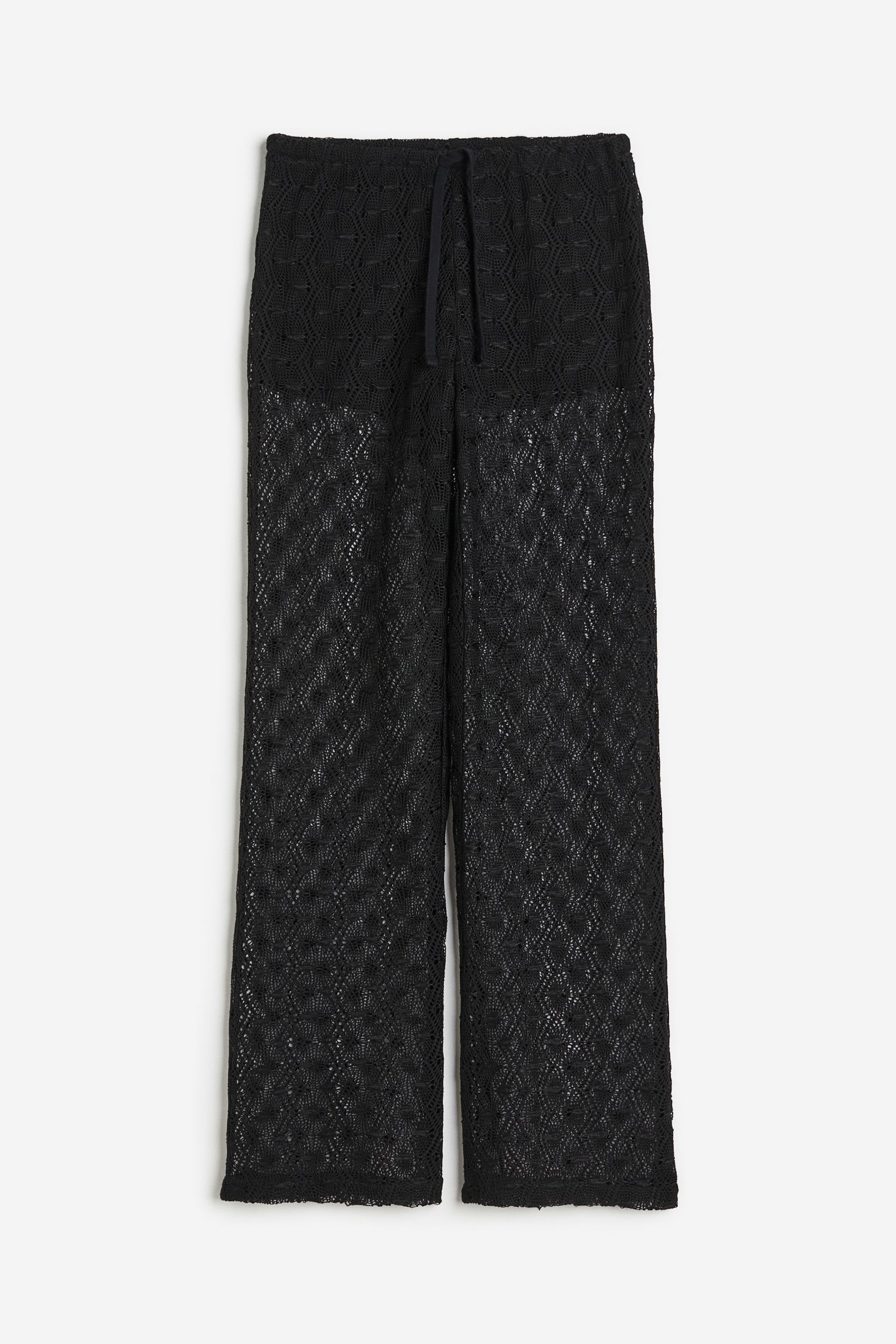 

Crochet-look pull-on trousers
