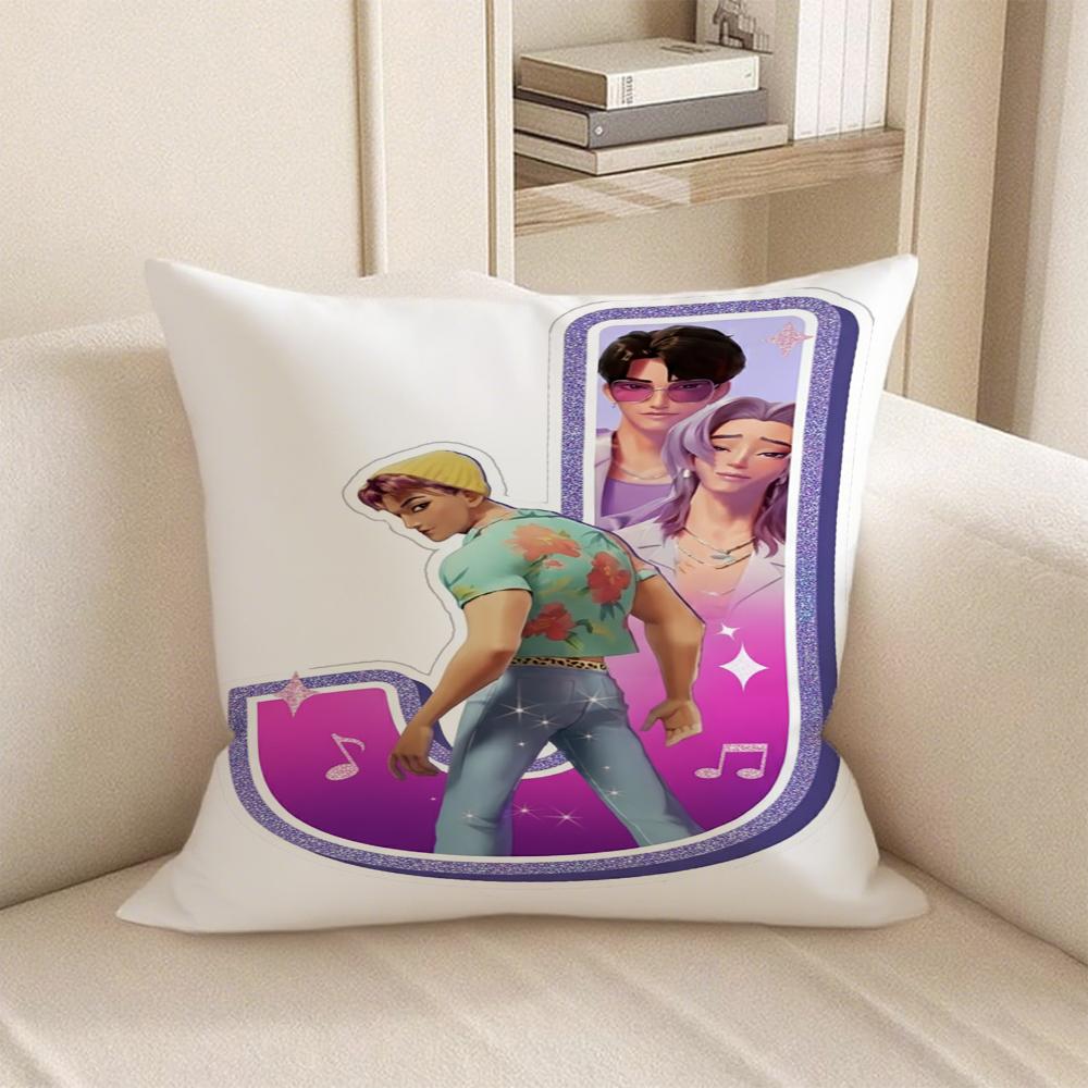 KPop Demon Hunters anime Style 26 letters popular Character Pillowcase fashion Home Decoration Items
