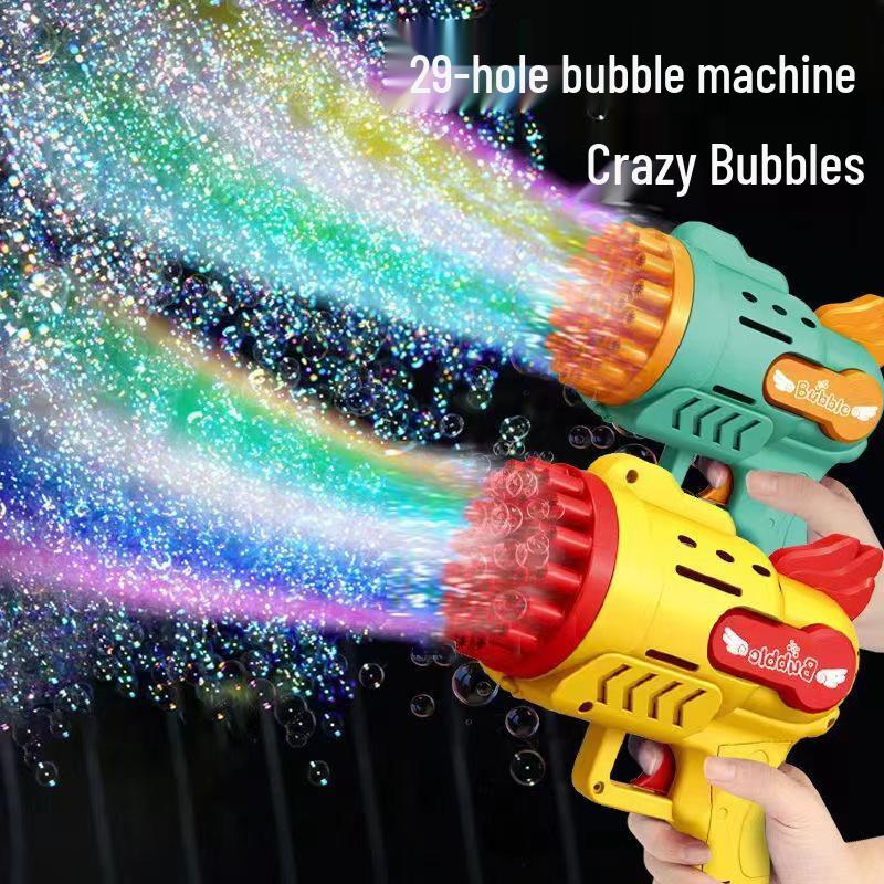 Luminous Electric Bubble Gun Toy - Porous Gatling Design, Ideal for Children's Play and Night Use