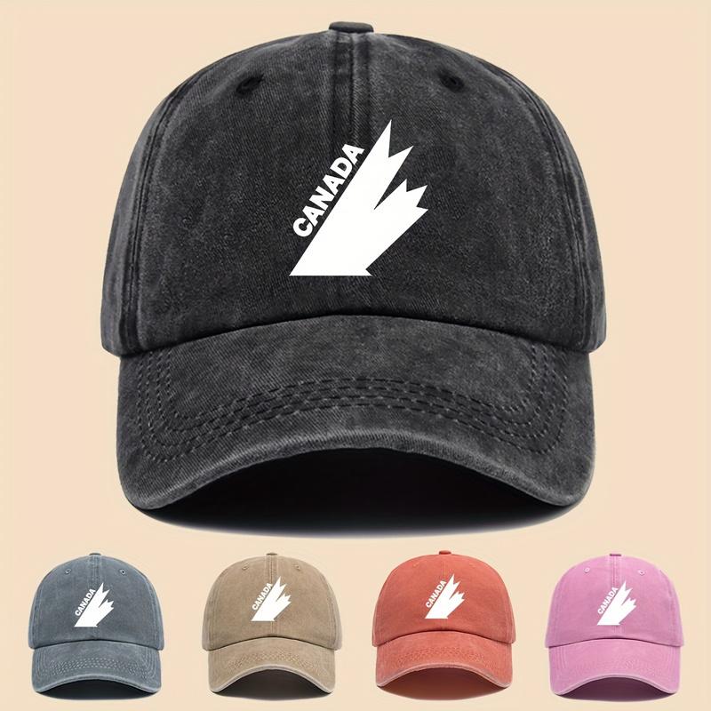 Vintage Washed Canadian Baseball Cap Adjustable Unisex Hat