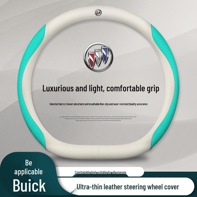 Women's Genuine Leather Steering Wheel Cover for Buick: Excelle, Envision, Regal, LaCrosse, Verano, Excelle GT, GL6, Encore, GL8.
