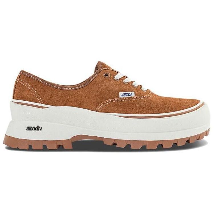 Vans Authentic Vibram Leather Comfortable Simple Durable Low-Top Canvas Shoes Unisex Sneaker Brown VN0A5JLWBS8
