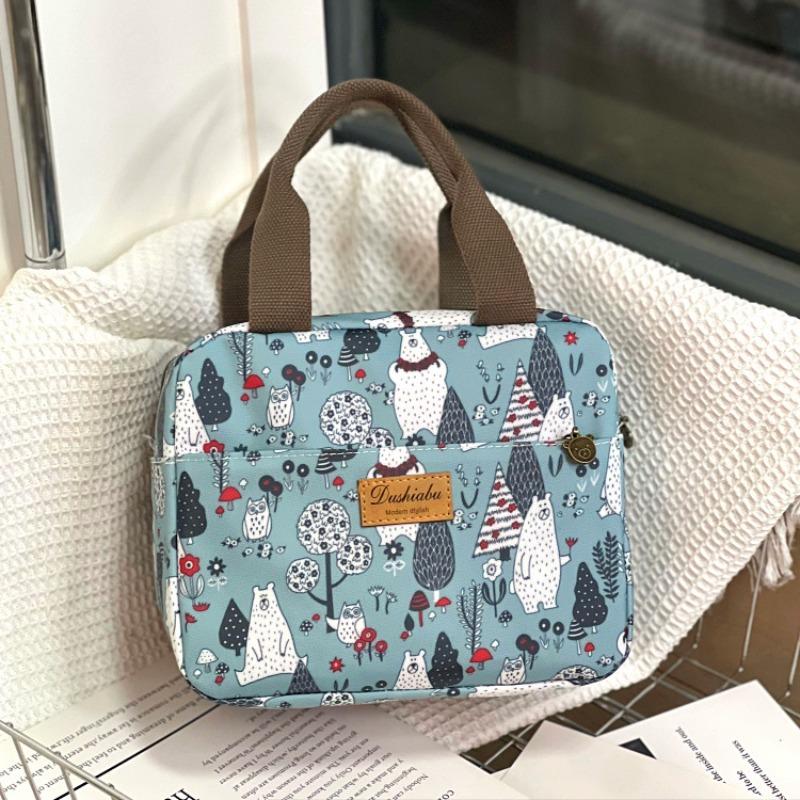 New waterproof, oil-proof and thermal insulation portable lunch box bag, commuter lunch bag, bento bag, mommy bag, student bowl bag.
