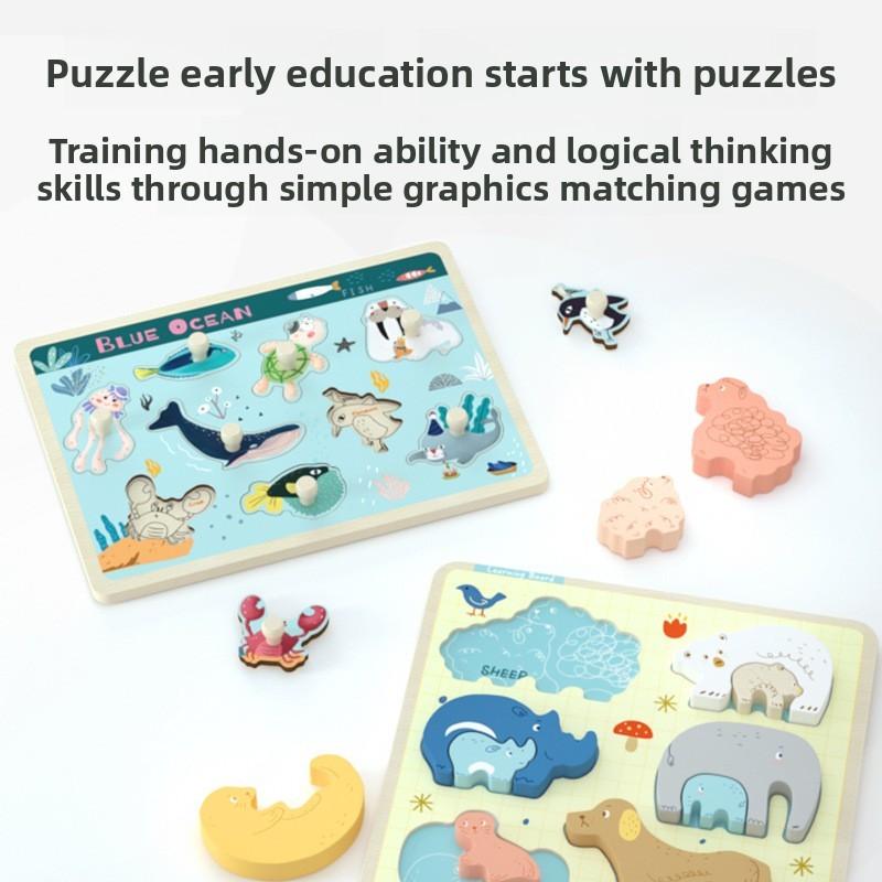 Wooden Vehicle Engineering Puzzle Blocks For Kids Learning Shape Recognition