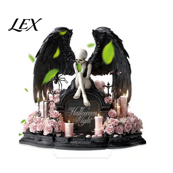 Unique Holiday Party Centerpieces Halloween Dark Style Table Decorations, Acrylic Pink And Black Gothic Centerpiece, Small Craft Gifts Crescent Moon/