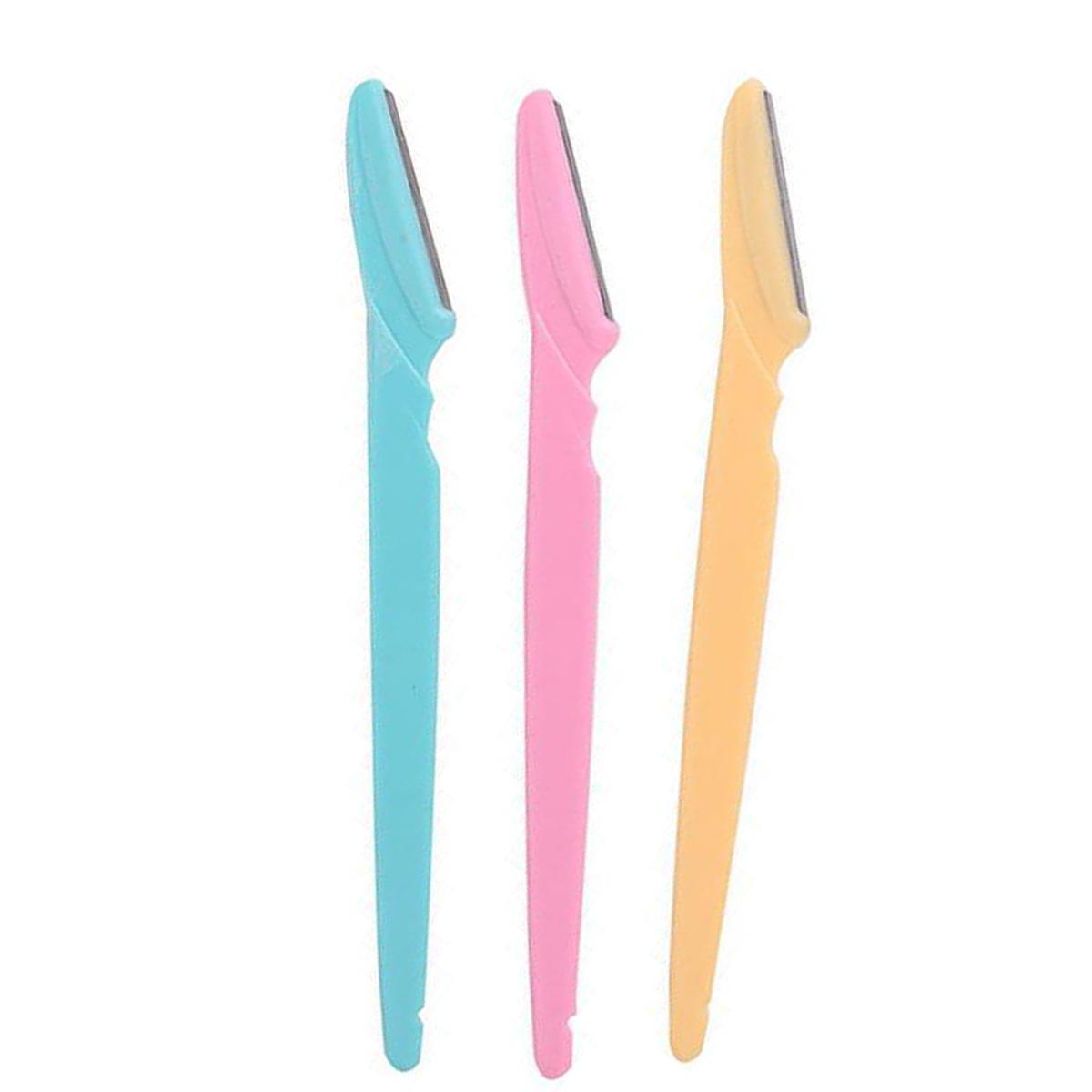 

3 шт., триммер для бровей, бритва для бровей, формирователь бровей, бритва для лица, средство для удаления волос на лице для женщин, инструменты для макияжа Three-color Mixed Cardboard