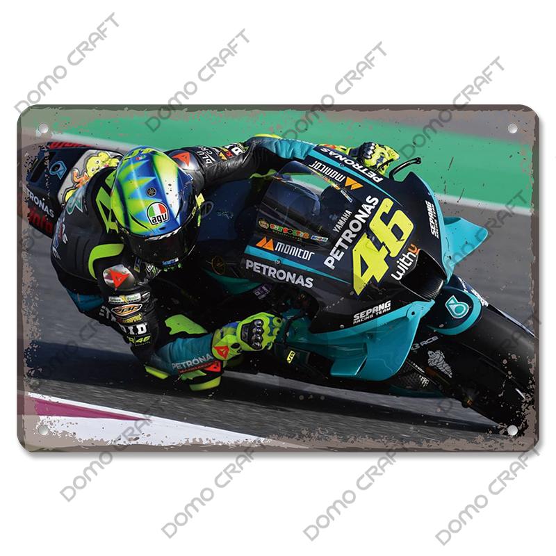 Motorcycle Racing Poster Vintage Metal Plate Racer Athlete Metal Tin Signs Retro Wall Decor Club Pub Bar Man Cave