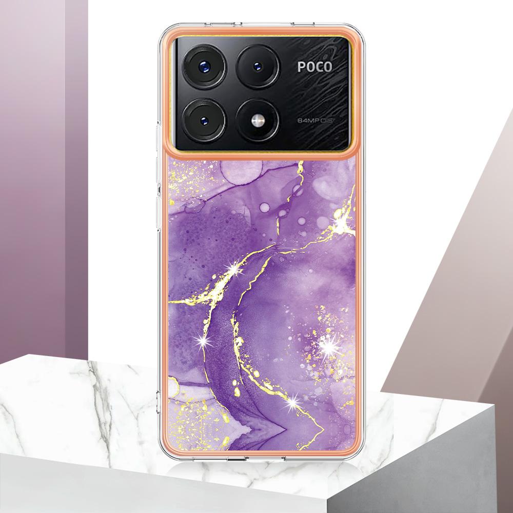For Xiaomi Poco X6 Pro 5G/K70E 5G TPU Case with IMD Marble Pattern Electroplated Back Cover