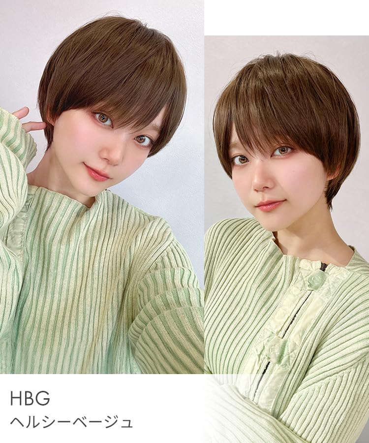 AQUADOLL Short Full Wig, Pudding Style, Black/Silver Hair, Boyish Style, Short Hair, One Size Fits Most, Medium, ABG. Ash Beige, wg316-M-ABG