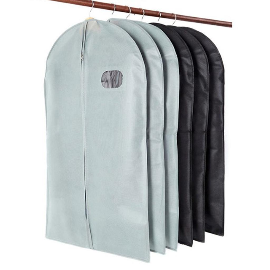 Suit Dust Cover Black Non Woven Fabrics Small Size Hanging Garment Bag for Travel Home