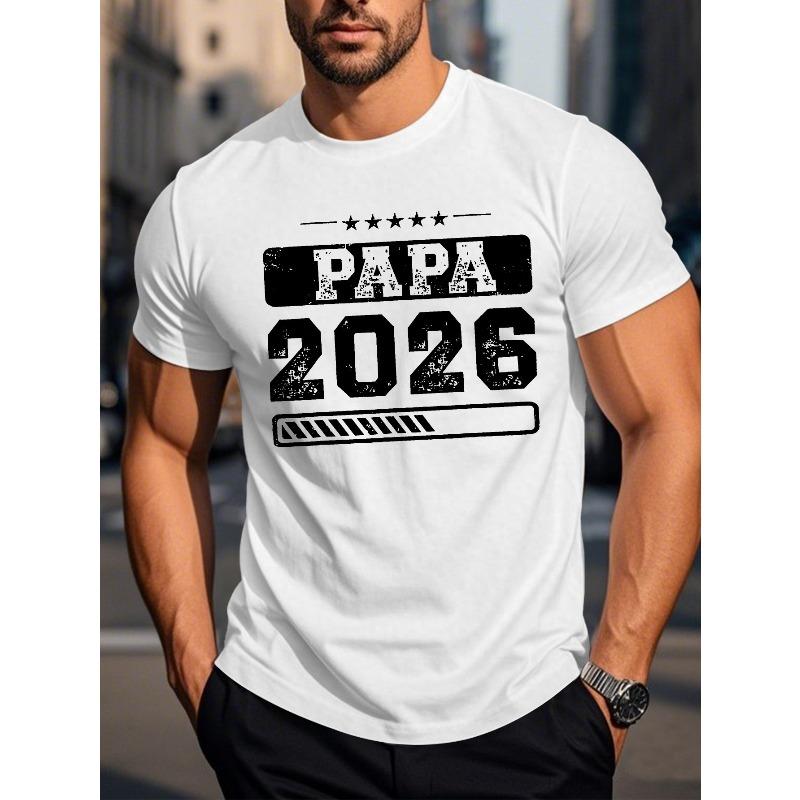 

Европейские размеры Забавная немецкая шутка Папа 2026 Футболка - Новый немецкий дизайн на 2026 год, с легким коротким рукавом, повседневная, с круглым вырезом S белый