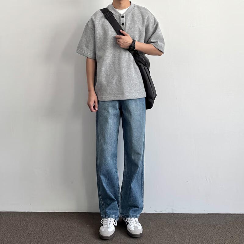 SWAMP AREA Men's American Retro Loose Straight Leg Jeans