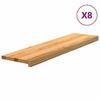 VidaXL Stair Treads 8 Pcs Light Brown 100x30x2 Cm Solid Oak 3282974