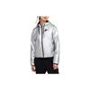 Synthetikfüllung Windrunner Kapuzenjacke mit Buchstabenprint Freizeitjacke Damenjacken Metallic-Silber Schwarz CJ2262-095