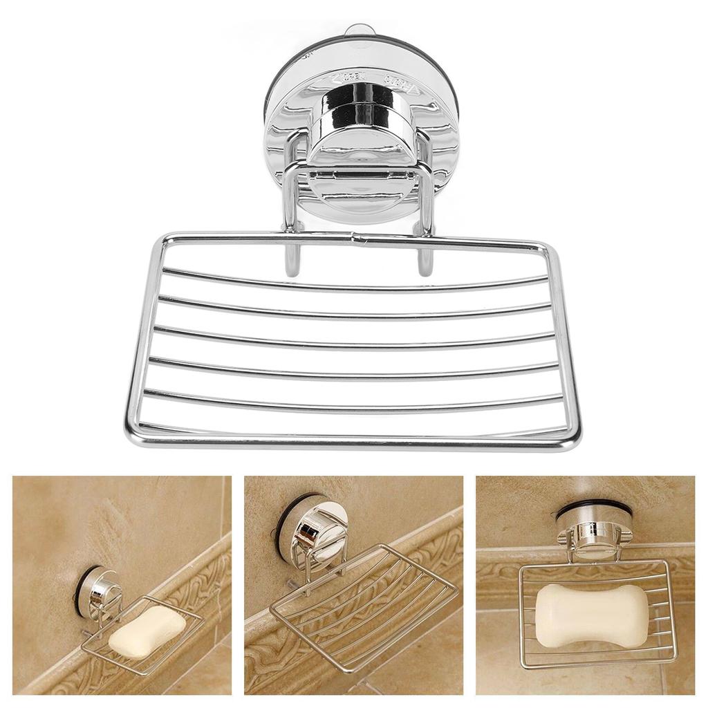 Soap Drain Rack Stainless Steel Wall Mounted Suction Soap Case Holder for Bathroom Kitchen
