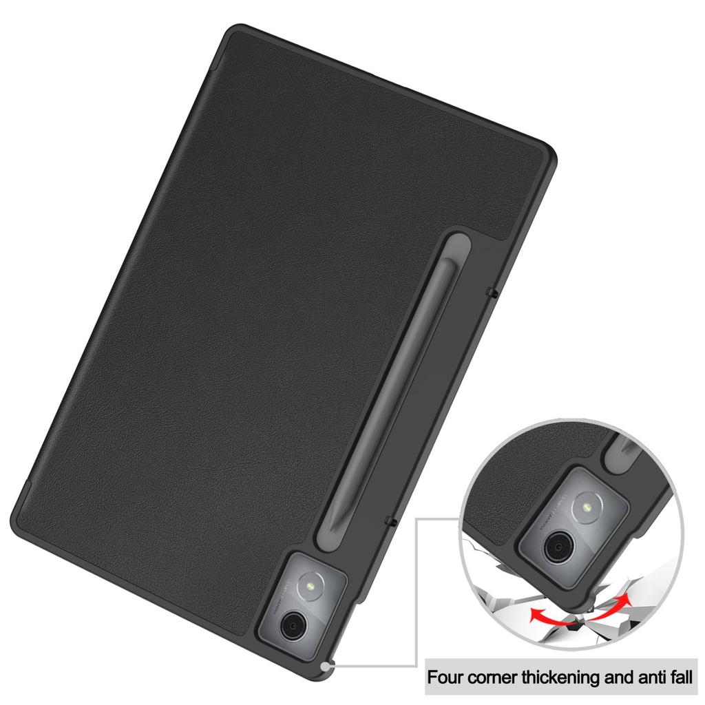 TB373FU PU Leather Cover For Lenovo Idea Tab Pro 12.7'' 2025, 3-Fold Holder Flip Tablet Stand Shockproof Case, Auto Sleep / Wake