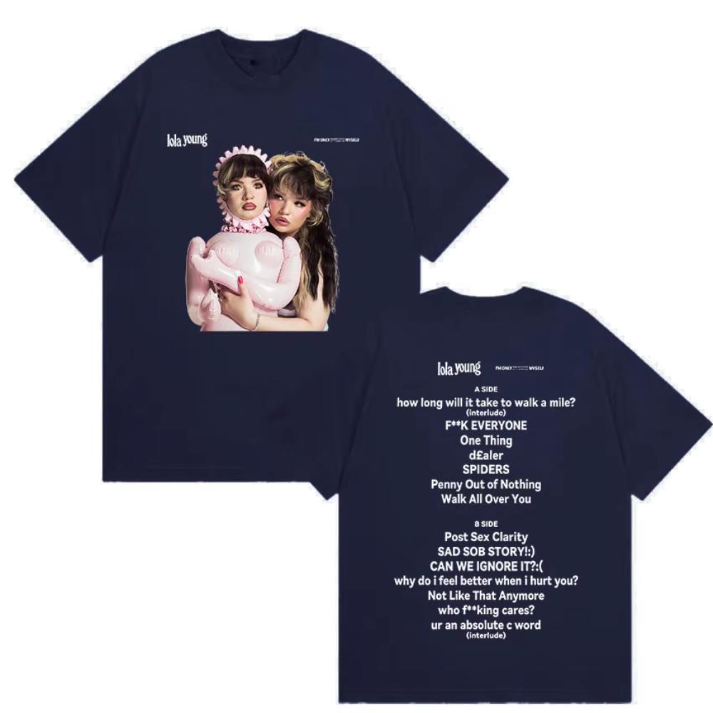 Singer Lola Young Tour 2025 Fans Gift Graphic T Shirt Men's Women Vintage Aesthetic T-shirt Fashion High Quality Cotton T Shirt