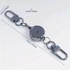 Retractable Badge Key Holder Badge Reel Anti-theft Metal Easy-to-pull Buckle Rope Elastic Keychain Key Ring Accessories