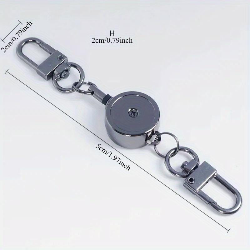 Retractable Badge Key Holder Badge Reel Anti-theft Metal Easy-to-pull Buckle Rope Elastic Keychain Key Ring Accessories