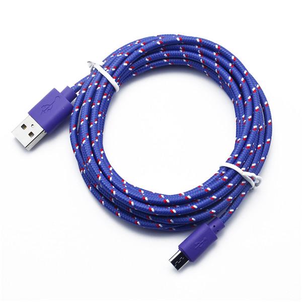 Micro USB Cable Fast Charging Data Sync USB Charger Cable For Samsung Huawei Xiaomi Android Phone Nylon Braided Microusb Cables