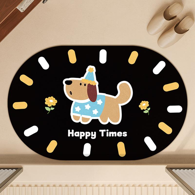 Cartoon Dog Bathroom Floor Mat, Special Diatom Mud For Bathroom, Water-Absorbing Non-Slip Foot Pad, Dirt-Resistant And Quick-Drying Ground At The