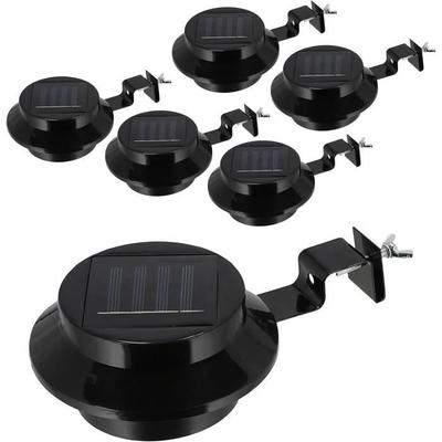 Gutter Lighting - Set of 6 Solar Lights - Plastic - 12x6x12 Cm - Solar Power - Black