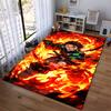 Fiery Samurai Warrior Carpet with Sword Anime Art Design Suitable for use as an anti-slip for living room bedroom sofas