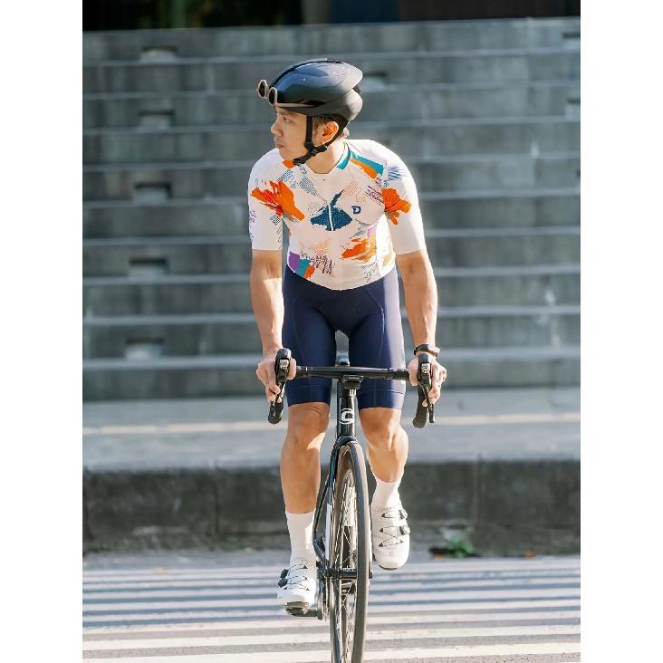 Men'S Cycling Jersey - Breathable Moisture-Wicking Short Sleeve Top with Geometric Pattern, Zipper Cs for Training, Racing, Spring Summer Fall,