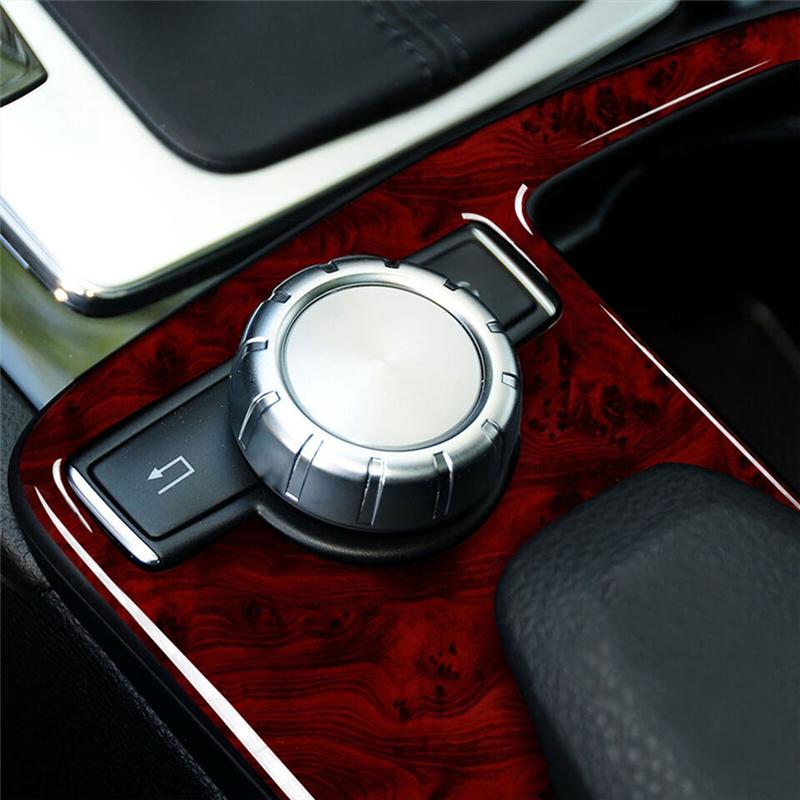 For Mercedes Benz W204 2007-2013 W212 2010-2012 Red Wood Grain Gear Shift Panel Trim Parts Component