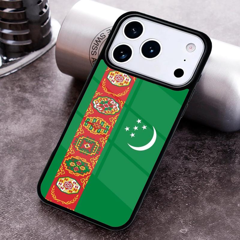 Turkmenistan Flag Soft Phone Case For iPhone 17,16e,15,14,13,12,11,Mini,Pro,MAX Soft Silicone Cover