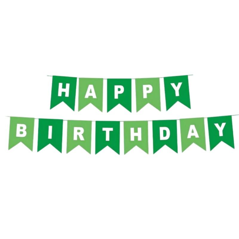 Baner Girlanda Urodzinowa Happy Birthday Zielony 180 Cm