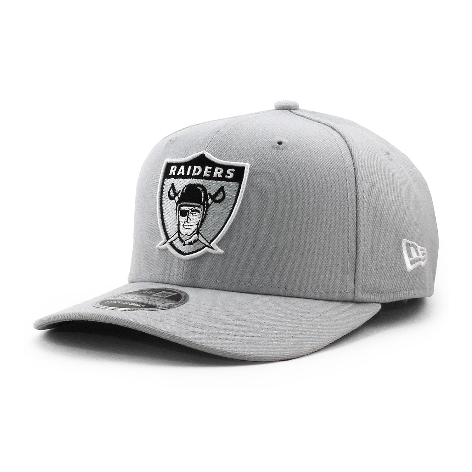 

New Era 9SEVENTY Stretch Snapback Las Vegas Raiders NFL STRETCH SNAPBACK LAS VEGAS American Football 970 Cap, CAP, GREY, RAIDERS, Hat, [Used] сірий колір