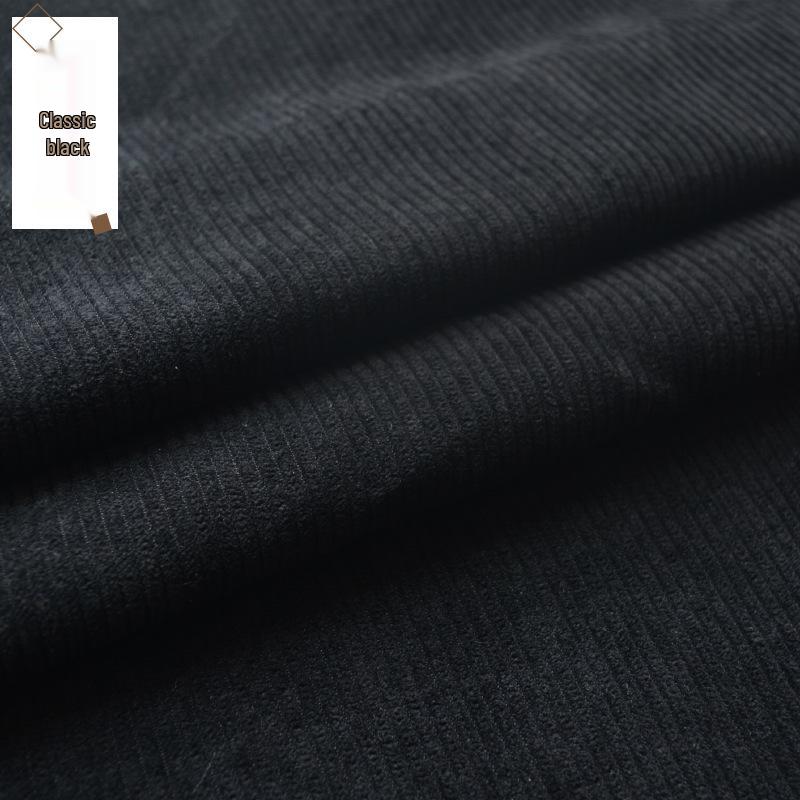 Solid-Color Ribbed Corduroy Jacket and Shirt-Smock in Silk Fabric